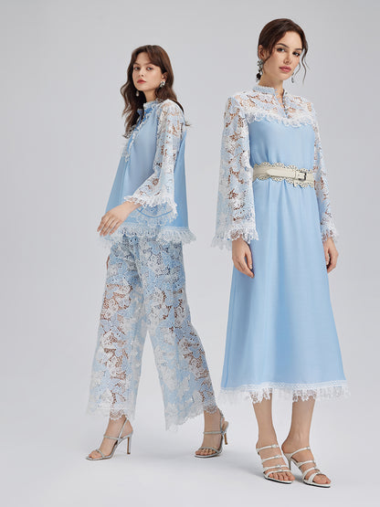 Two-Tone Lace Baroque Butterfly Top